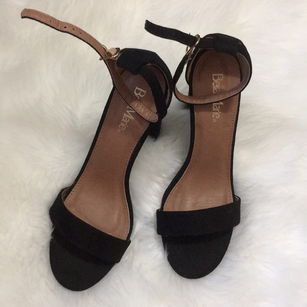 Black Suede BellaMarie chunky Heel